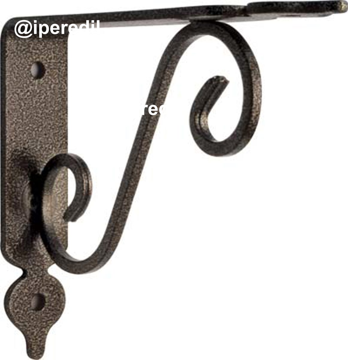 REGGIMENSOLA TOSCANIA BOLIS ACCIAIO VERNICIATO NERO/RAME MM 140X110