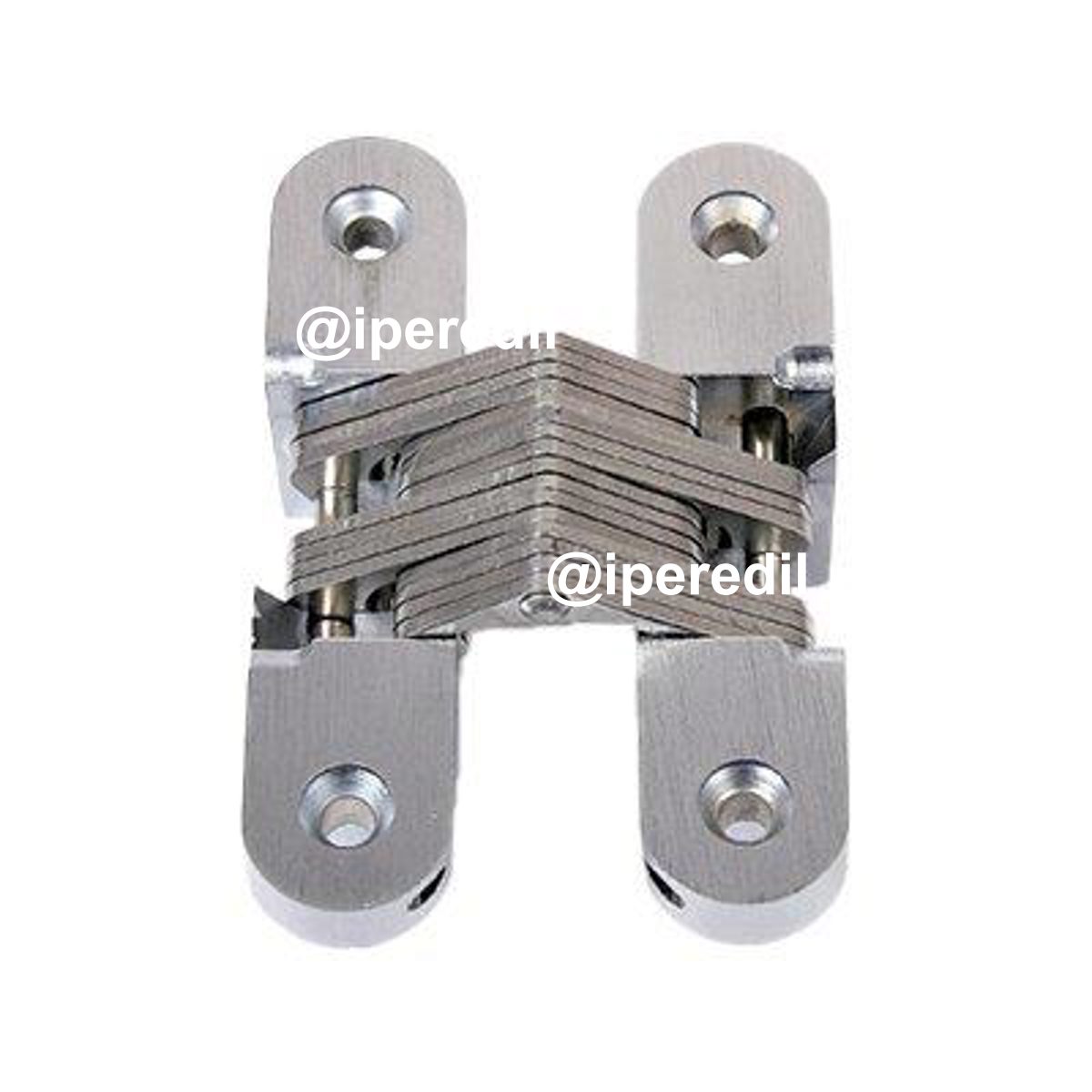 CERNIERE OVALI INVISIBILI A LAMELLE ACCIAIO NICHELATO MM 95,3X19 CF=PZ 2