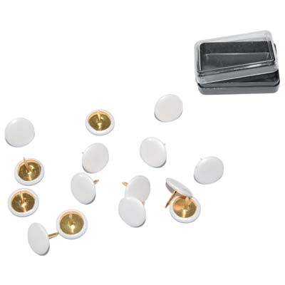 PUNTINA DISEGNO PRONTY OTTONATA TESTA PLASTICA BIANCO CF=PZ 40