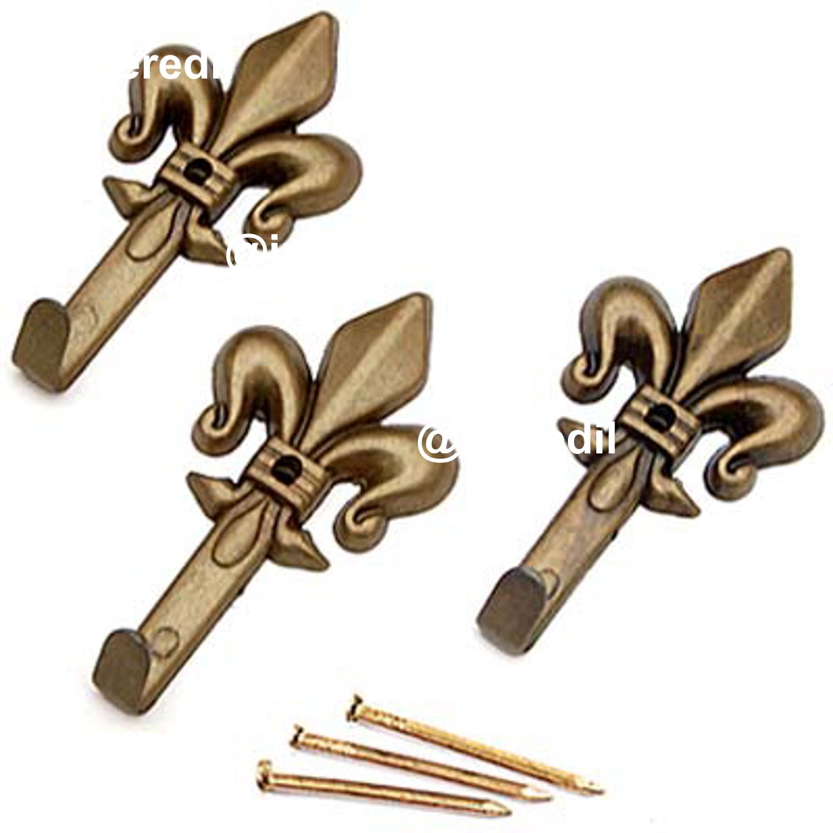 GANCIO QUADRO GIGLIO PRONTY FERRO BRONZO MM 47 CF=PZ 3