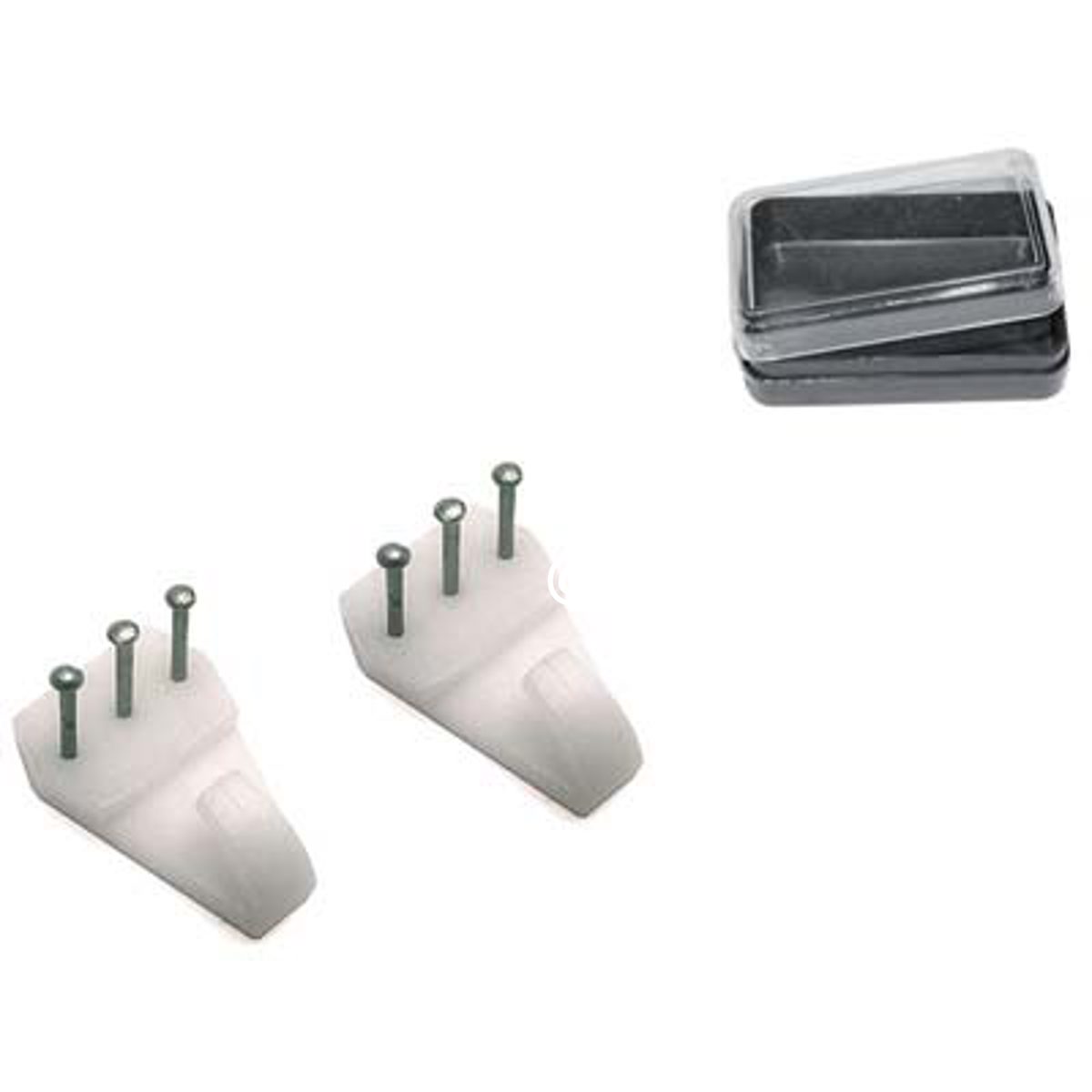 GANCIO QUADRO TIPO BLITZ PRONTY TRIS FERRO NICHELATO/PLASTICA BIANCA CF=PZ 3