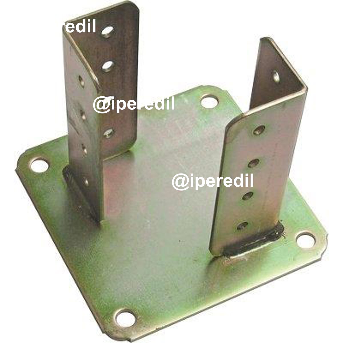 SUPPORTO GAZEBO QUADRO A PAVIMENTO 840 ZINCATO GIALLO S.MM 4,0 MM 80X 80