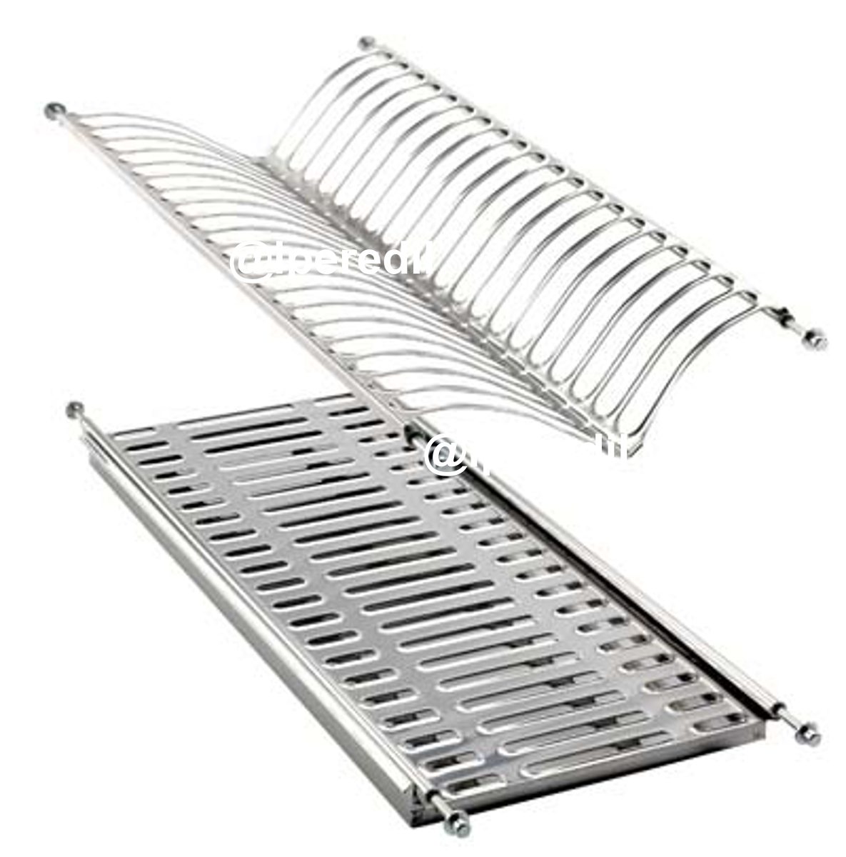 SCOLAPIATTI SCOLABICCHIERI ACCIAIO INOX CON VASCHETTA L.CM 90