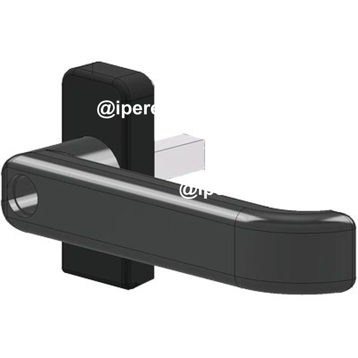 MEZZA MANIGLIA X SERRAMENTI 5200 SECUREMME RESINA NERA Q8