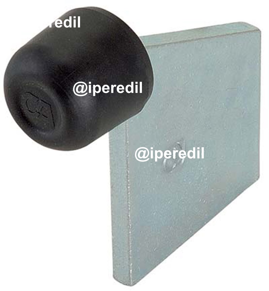 ARRESTO FINE CORSA CANCELLO A SALDARE 381 COMBI ZINCATO MM 105X110 GOMMA D.MM 35