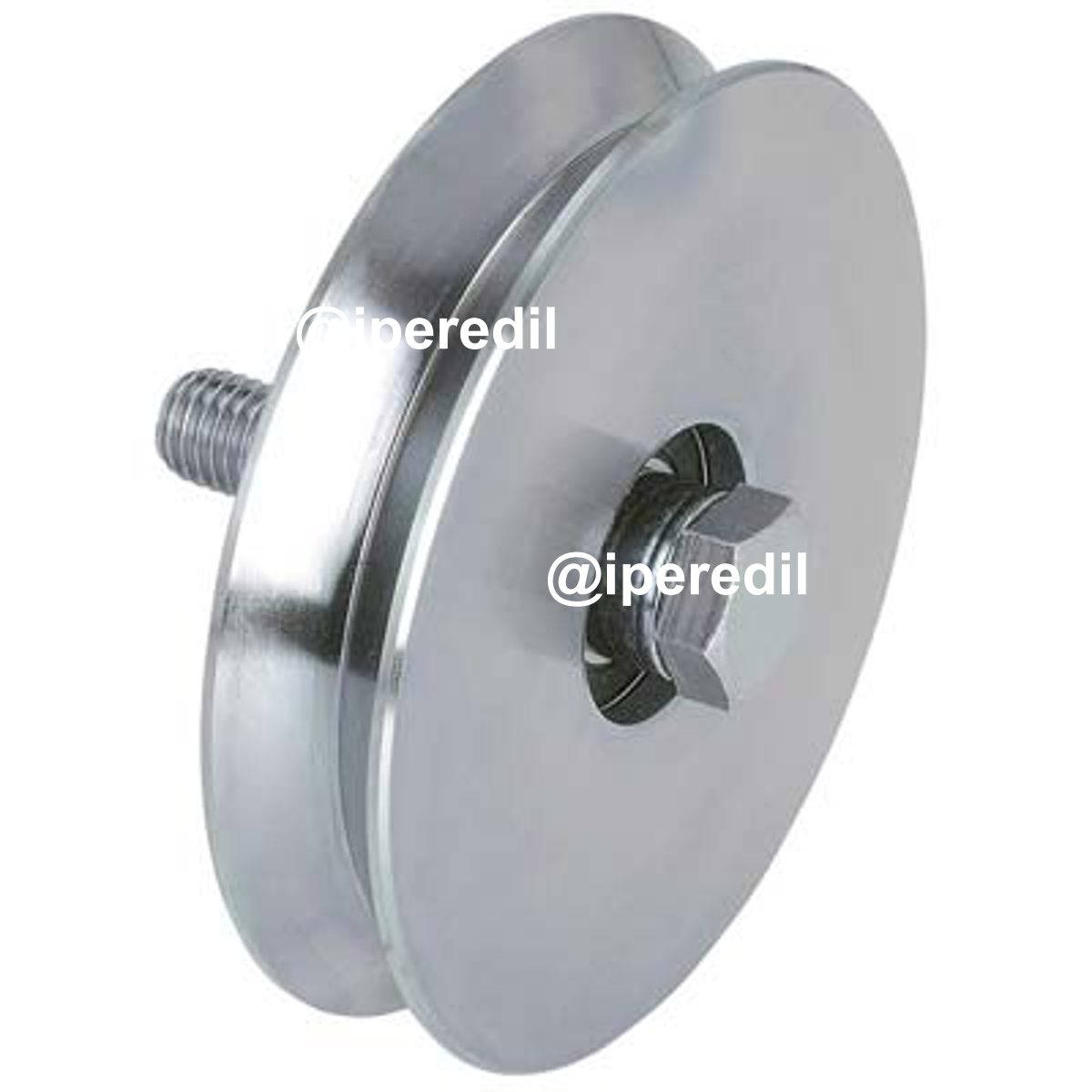 RUOTA CANCELLO A FISSARE GOLA V 402 COMBI ZINCATA + CUSCINETTO MM 120