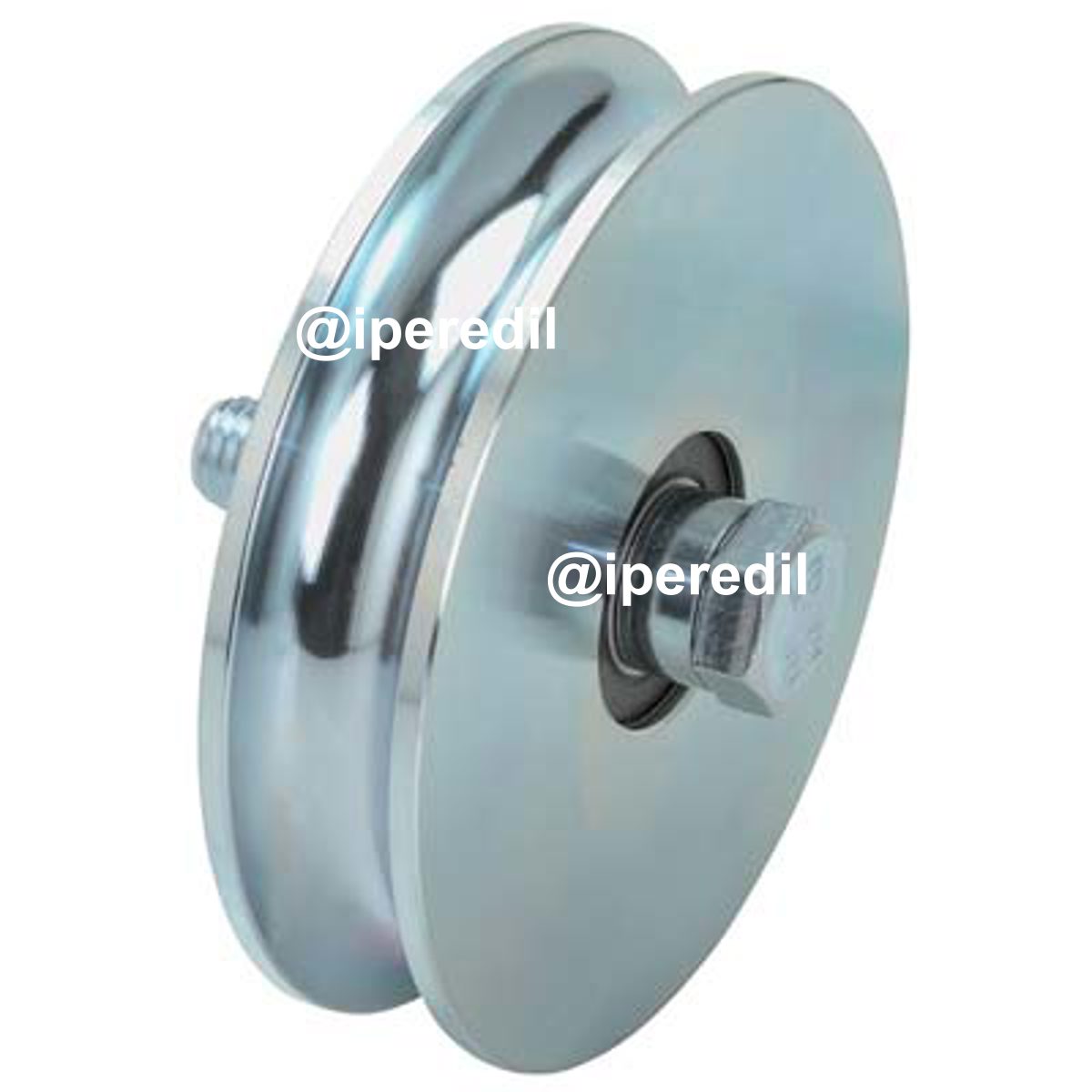 RUOTA CANCELLO A FISSARE GOLA TONDA 405 COMBI ZINCATA + DOPPIO CUSCINETTO GOLA MM 16 MM 120