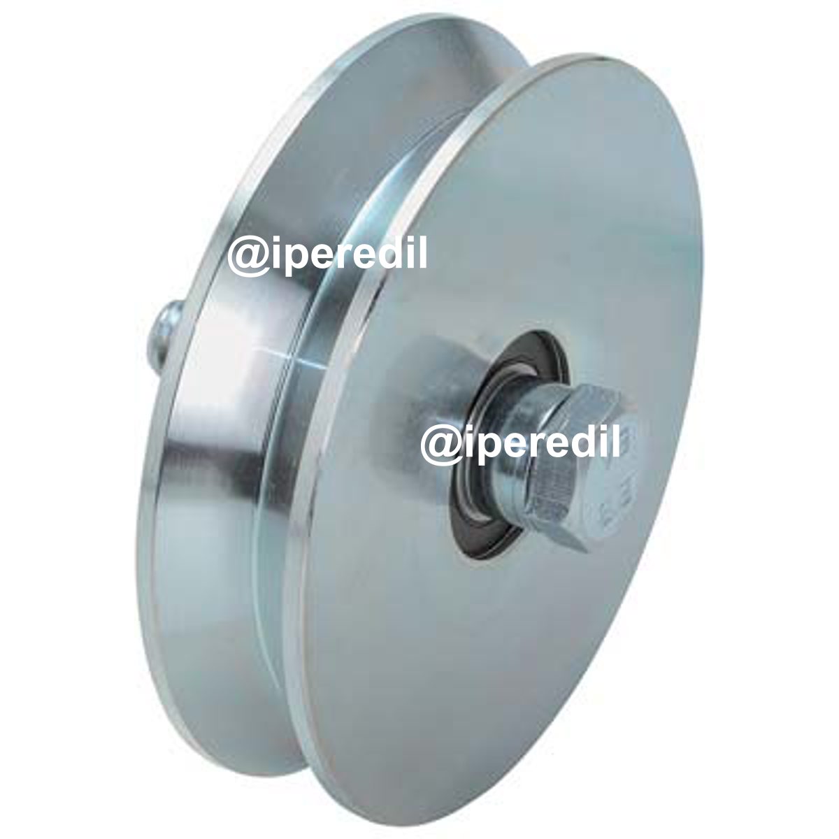 RUOTA CANCELLO A FISSARE GOLA V 407 COMBI ZINCATA + DOPPIO CUSCINETTO MM 140