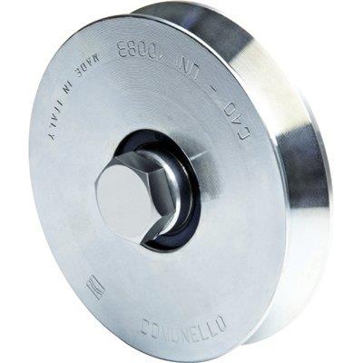 RUOTA CANCELLO A FISSARE GOLA V 300 COMUNELLO ZINCATA + CUSCINETTO MM  80