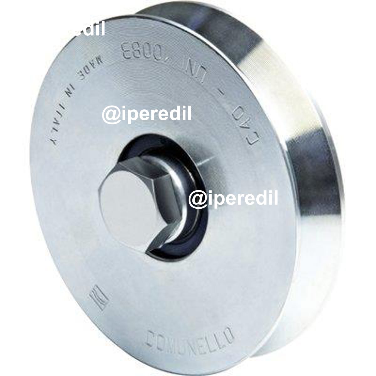 RUOTA CANCELLO A FISSARE GOLA V 300 COMUNELLO ZINCATA + CUSCINETTO MM 80