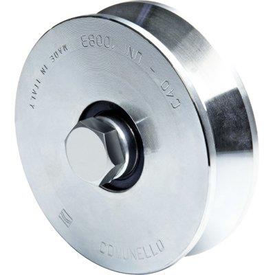 RUOTA CANCELLO A FISSARE GOLA V 305 COMUNELLO ZINCATA + DOPPIO CUSCINETTO MM 160