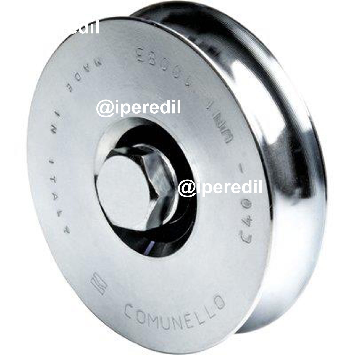 RUOTA CANCELLO A FISSARE GOLA TONDA 310 COMUNELLO ZINCATA + CUSCINETTO GOLA MM 16 MM 80