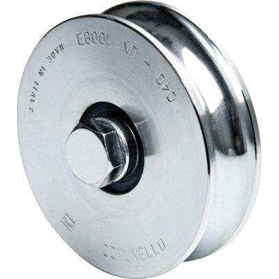 RUOTA CANCELLO A FISSARE GOLA TONDA 315 COMUNELLO ZINCATA + DOPPIO CUSCINETTO GOLA MM 16 MM 140