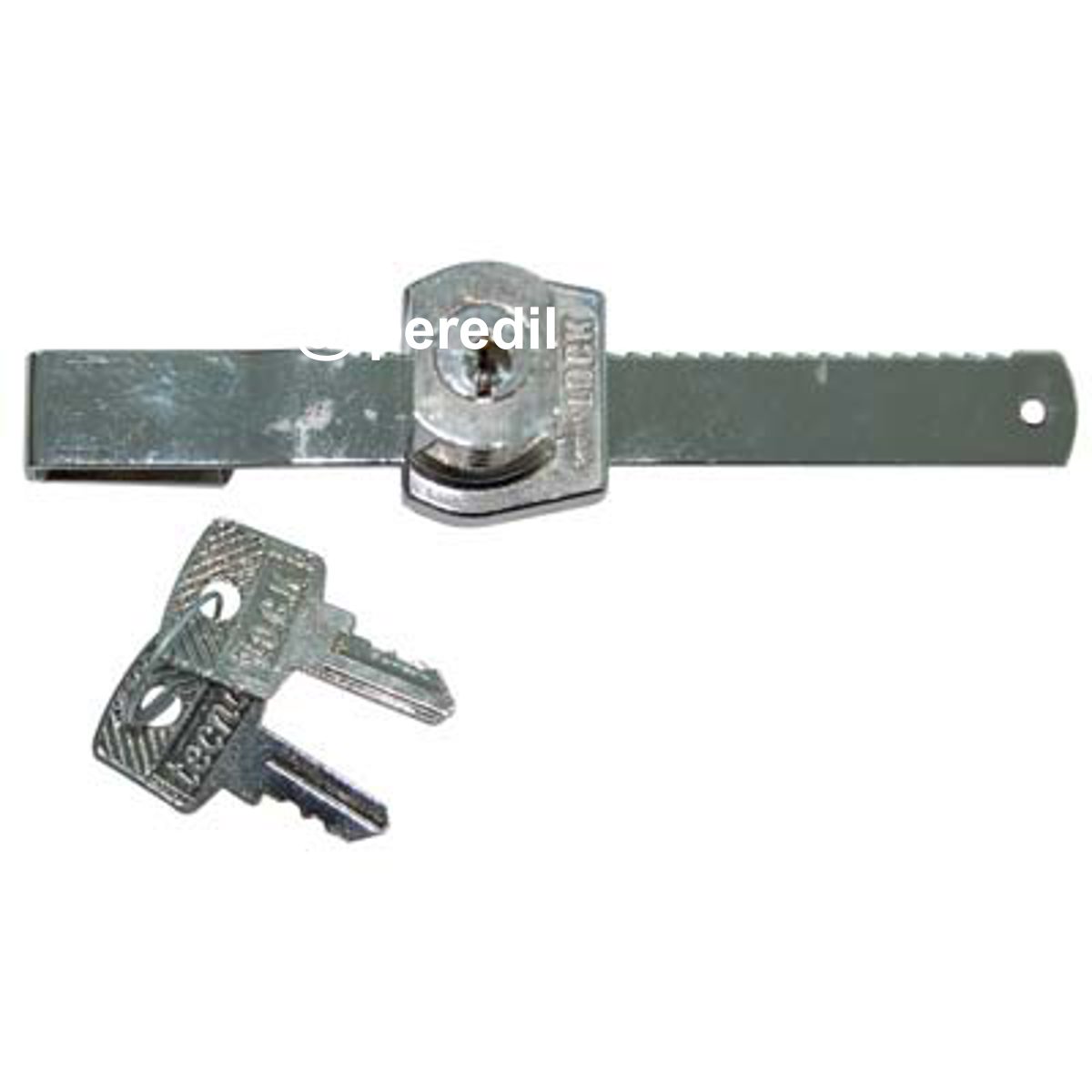 SERRATURA A CILINDRO VETRINE SCORREVOLI ACCIAIO NICHELATO SPESS.MAX MM 7 L.MM 100/135