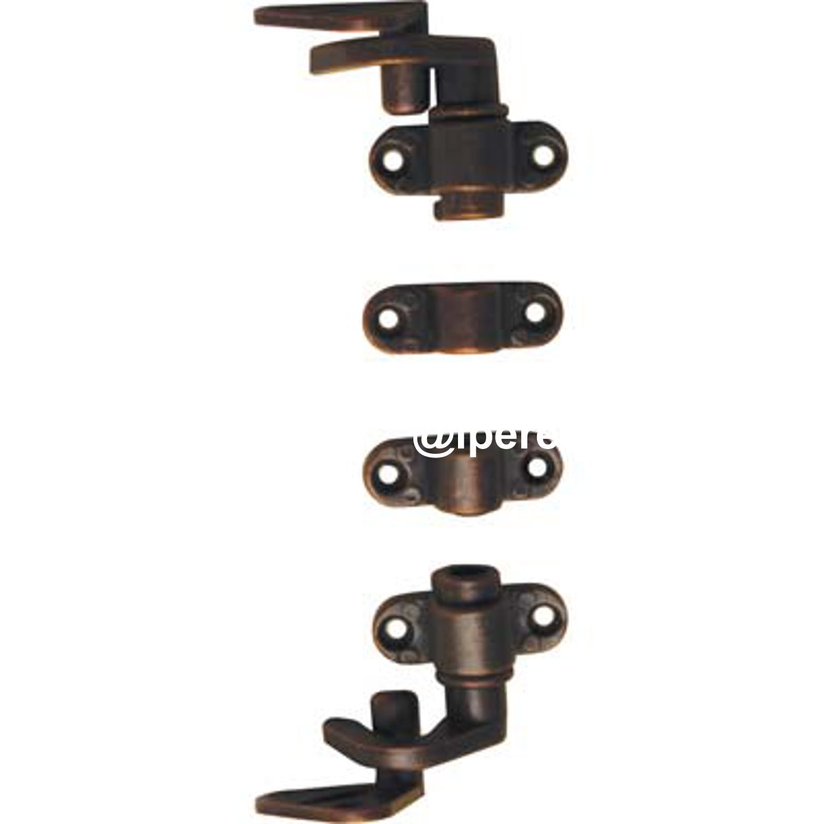 ACCESSORI IN KIT SERRATURA AD ASTE ROTANTI ZAMA BRONZATA 2 GANCI+2 CAVALLOTTI+2 PERNI