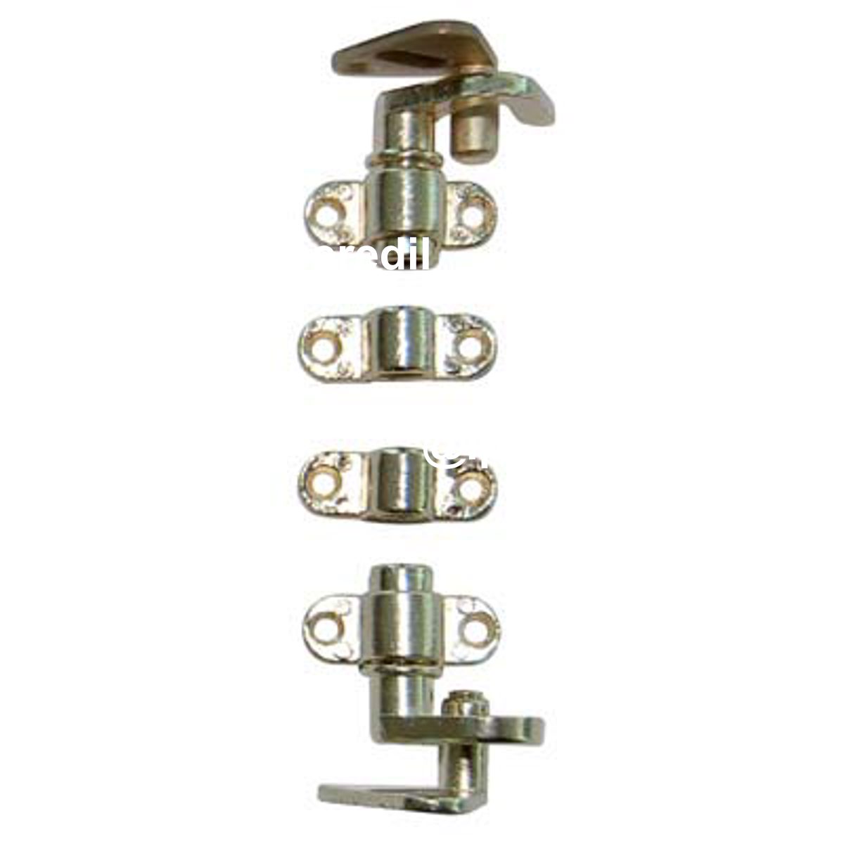 ACCESSORI IN KIT SERRATURA AD ASTE ROTANTI ZAMA OTTONATA 2 GANCI+2 CAVALLOTTI+2 PERNI