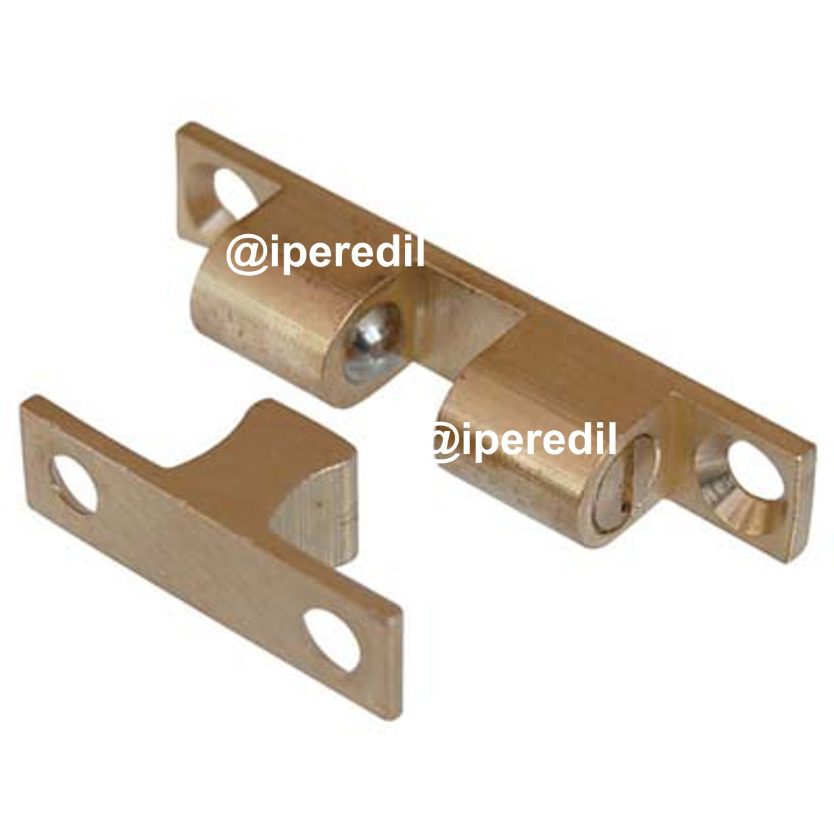 CRICCHETTO A DUE SFERE SPORTELLI OTTONE LUCIDO MM 8X44