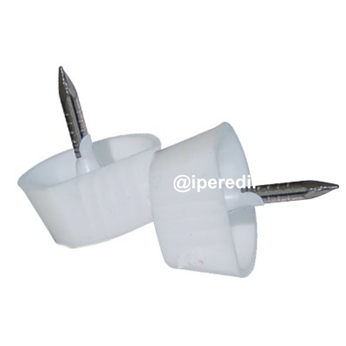 MENSOLINA REGGIPIANO A MEZZALUNA CHIODO FISSO PLASTICA NOCE MM 16X8 H.MM 13 L.MM 10