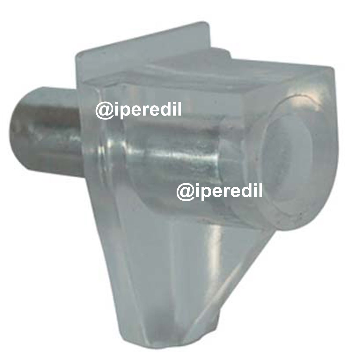 MENSOLINA REGGIPIANO A INFILARE PERNO ACCIAIO PVC TRASPARENTE D.MM 5