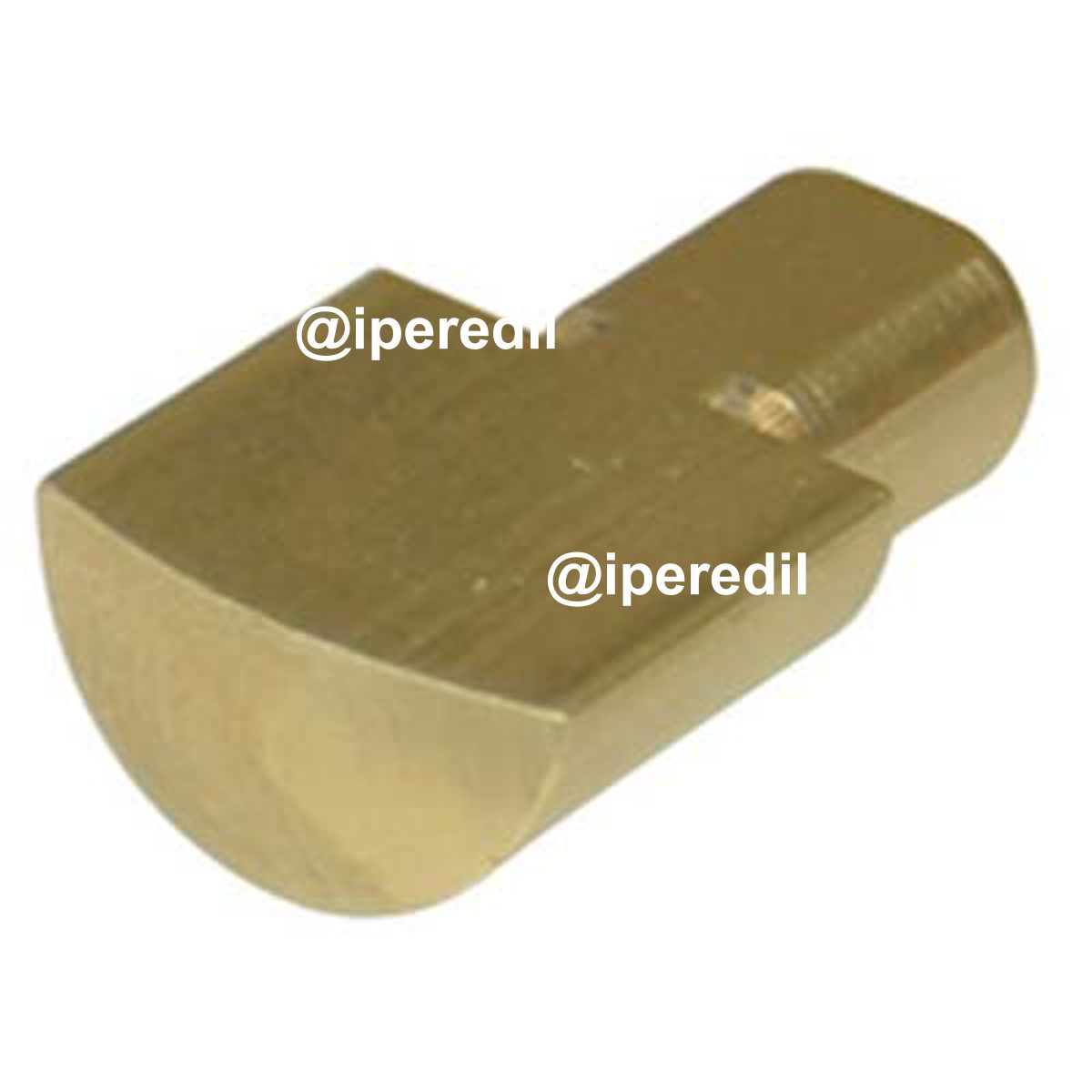 MENSOLINA REGGIPIANO A MEZZALUNA TORNITA OTTONE LUCIDO MM 12X12 H.MM 6 + PERNO MM 7X8