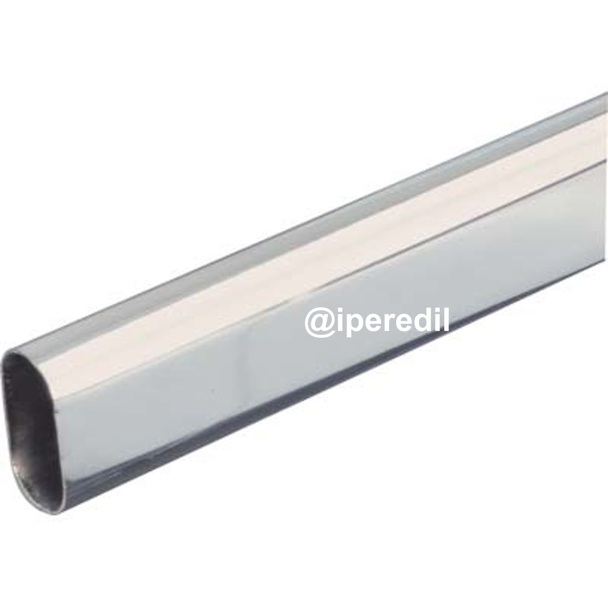 TUBO ARMADIO OVALE CROMATO ACCIAIO SALDATO MM 30X15 MT 3