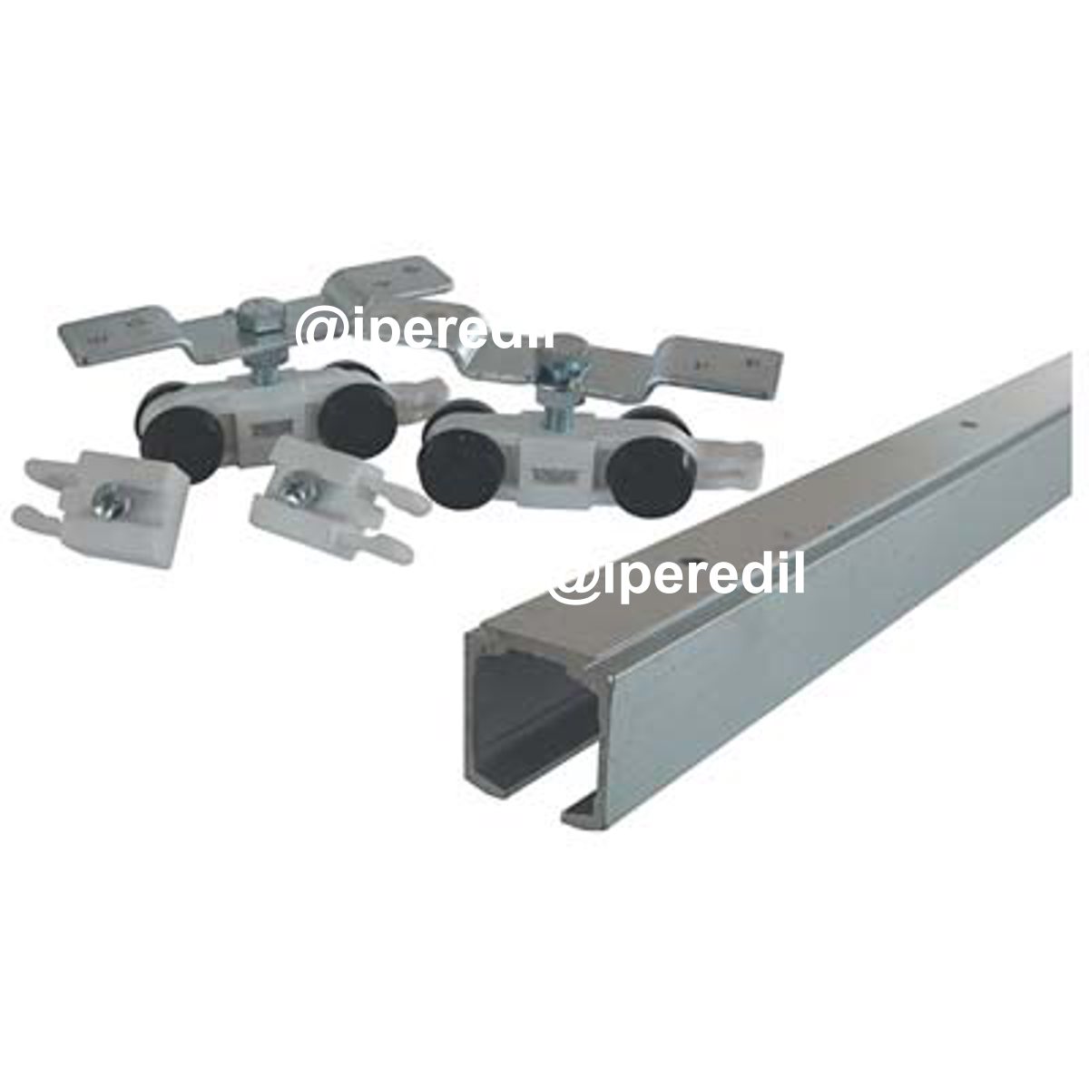 PORTA SCORREVOLE A SOFFITTO IN KIT 1400 OMGE KG 80 BINARIO ALLUMINIO CM 230 X PORTA CM 111/130