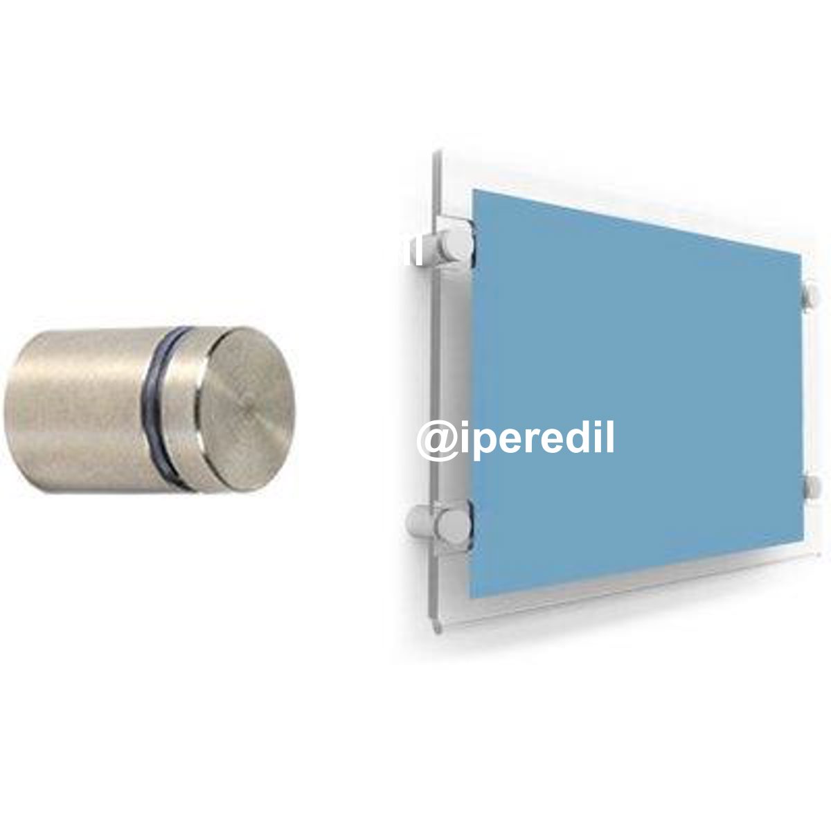 DISTANZIATORE X TARGHE ACCIAIO INOX MM 19X25