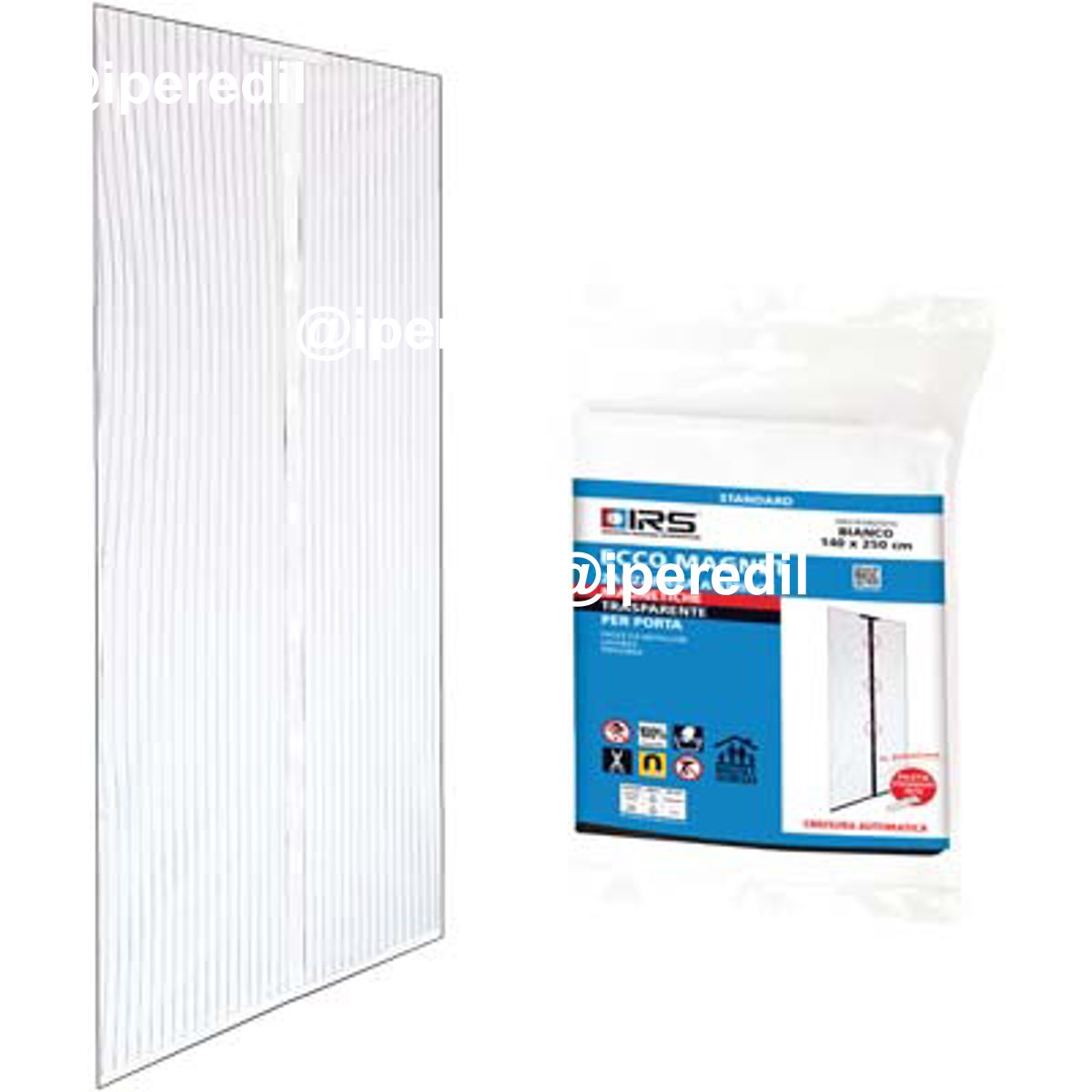 ZANZARIERA PORTA ECCO MAGNET IRS POLIESTERE BIANCO PANNELLI 2 CM 140 H.CM 240
