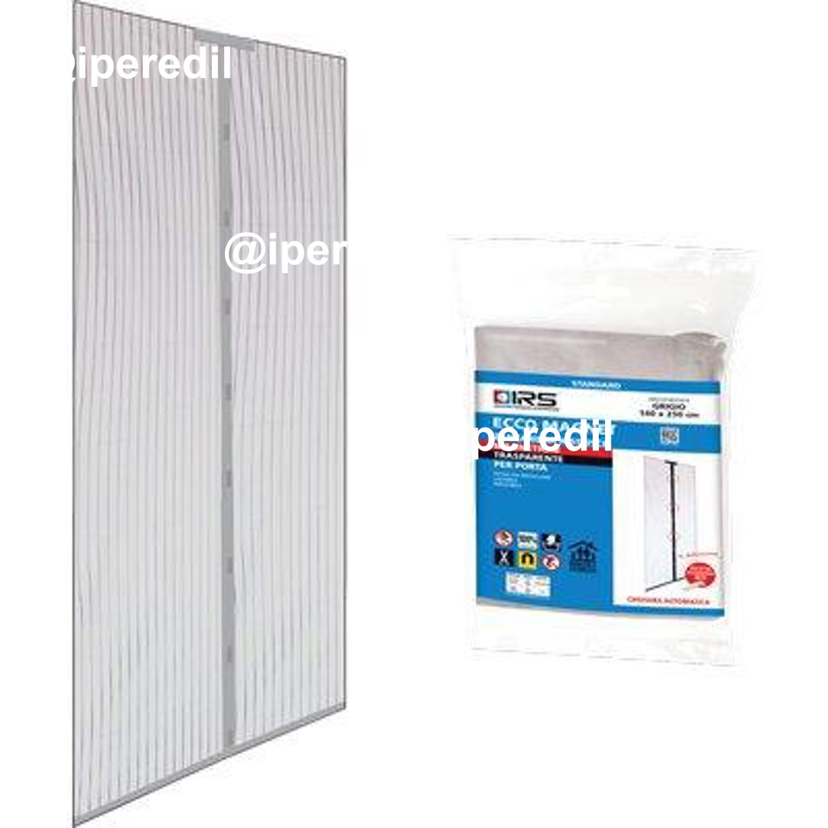 ZANZARIERA PORTA ECCO MAGNET IRS POLIESTERE GRIGIO PANNELLI 2 CM 140 H.CM 240
