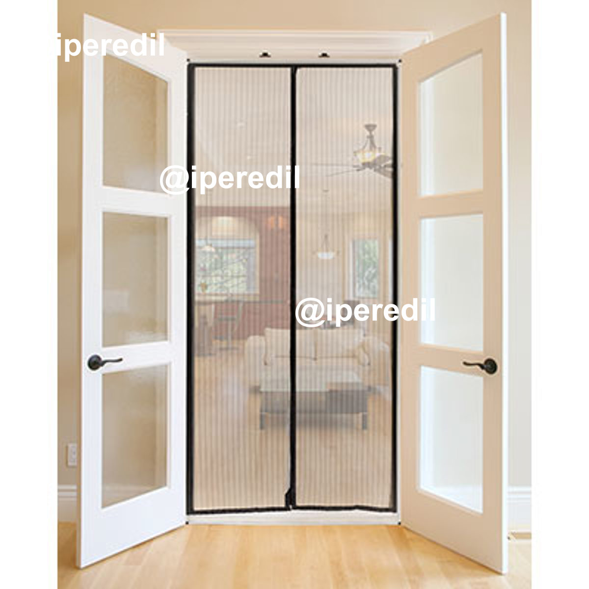 ZANZARIERA PORTA MAGNETICA EFFE POLIESTERE NERO PANNELLI 2 CM 120 H.CM 250