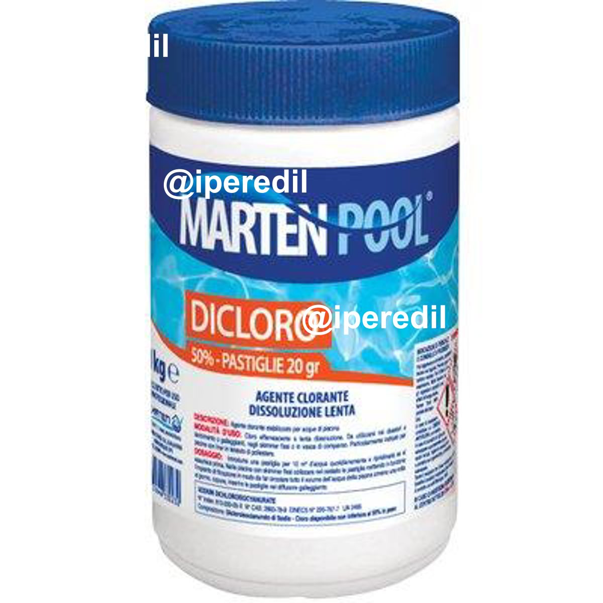 DICLORO X PISCINA PASTIGLIE MARTEN KG 1=50XGR 20