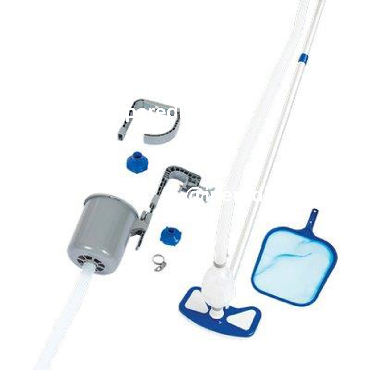 KIT PULIZIA PISCINA DELUXE 58237 BESTWAY SCOPA+RETINO+TUBO+MANICO+ADATTATORI+SKIMMER