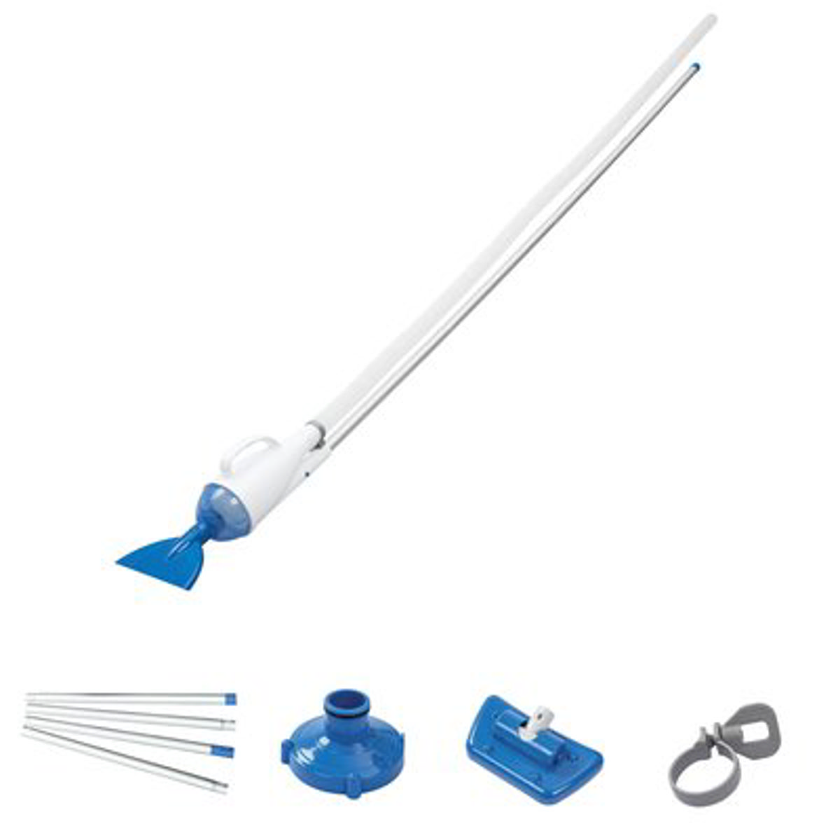 KIT PULIZIA PISCINA AQUACRAWL 58212 BESTWAY DOPPIA SCOPA + MANICO + ADATTATORI