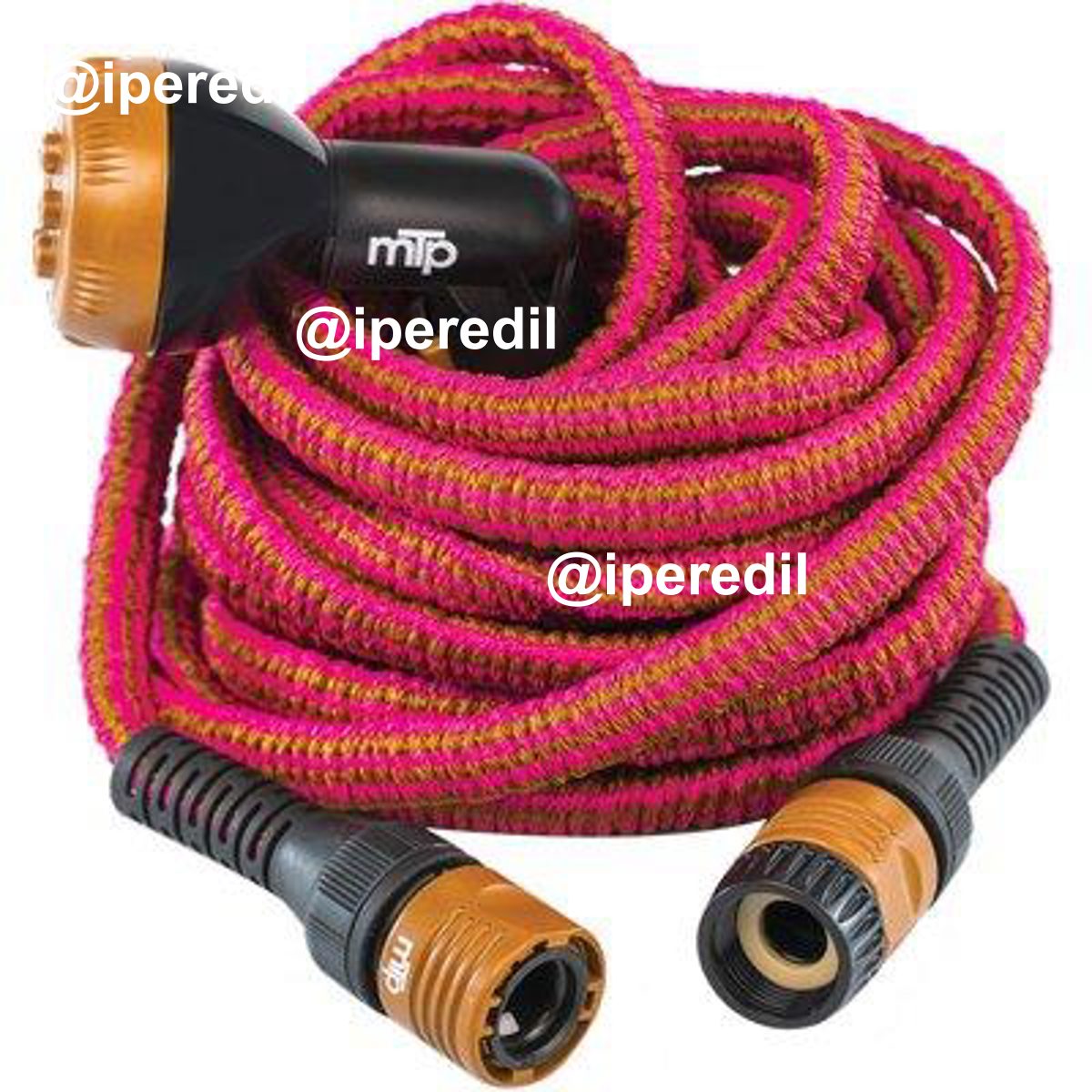 TUBO IRRIGAZIONE ESTENSIBILE WALLY ITALY MT 12,5/25 BRONZO/FUCSIA +RACCORDI+PISTOLA