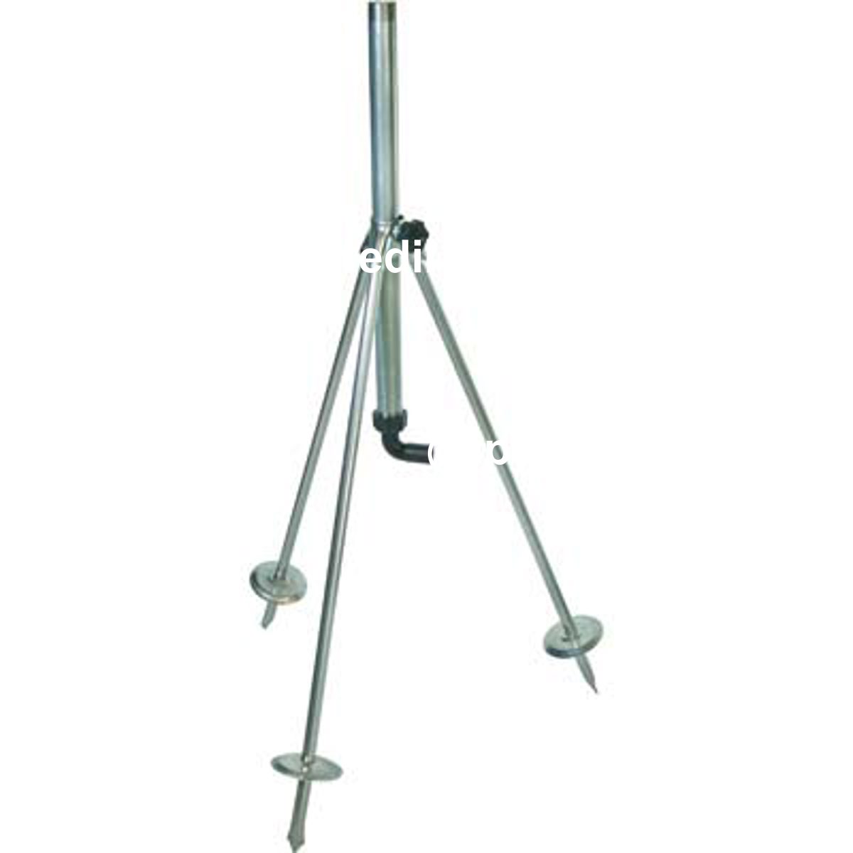 BASE TRIPODE X IRRIGATORE ACCIAIO ZINCATO 1"M+PORTAGOMMA H.CM 80