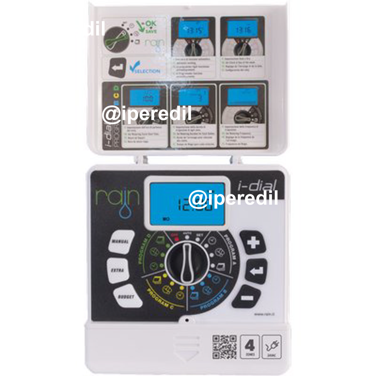 CENTRALINA IRRIGAZIONE I-DIAL INTERNO RAIN ZONE 4 VOLT 220/24 TRASF ESTERNO