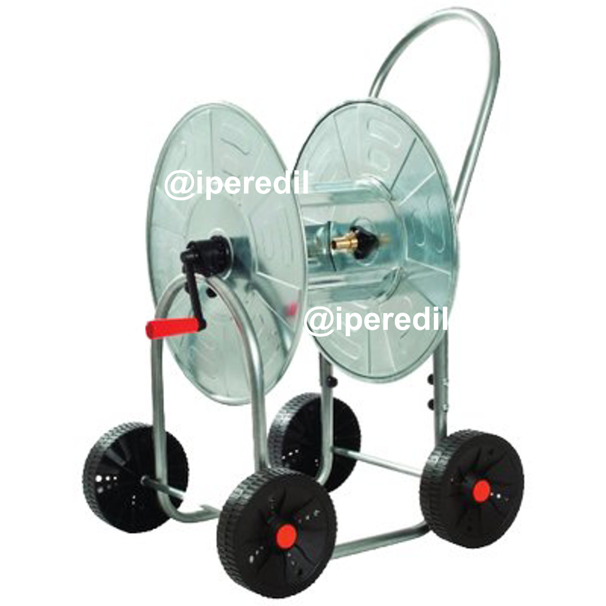 AVVOLGITUBO IRRIGAZIONE CARRELLATO AGRATI ACCIAIO ZINCATO 4 RUOTE PLT X TUBO 3/4 MT 80