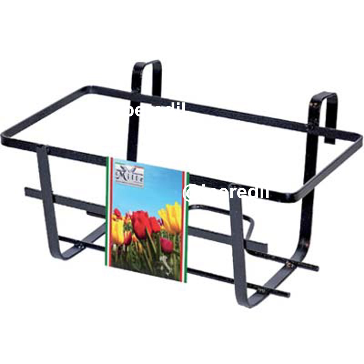 BALCONIERA GERANIO FISSA FERRO BATTUTO VERN NERO CM 40X28 H.CM 18