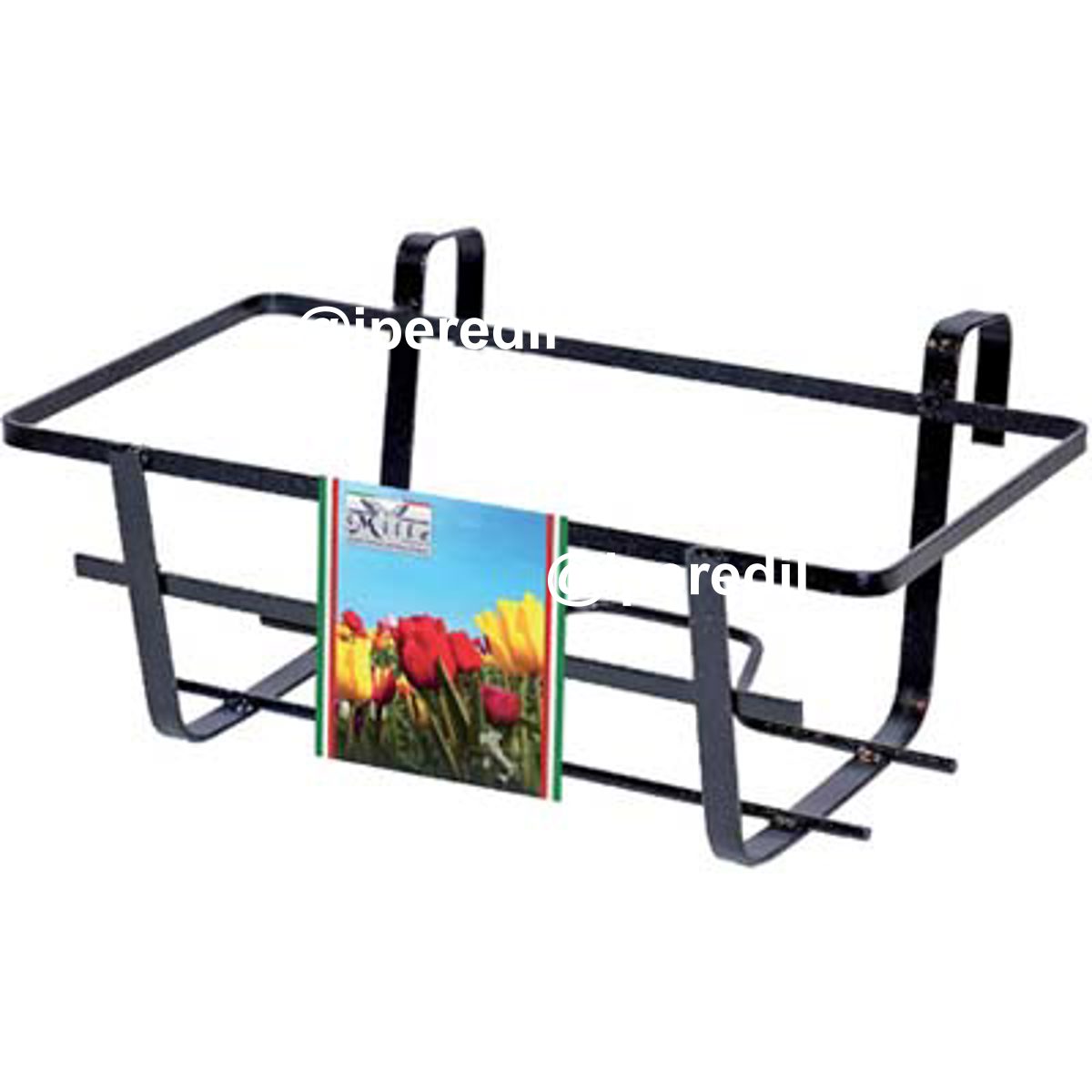 BALCONIERA GERANIO FISSA FERRO BATTUTO VERN NERO CM 50X28 H.CM 18