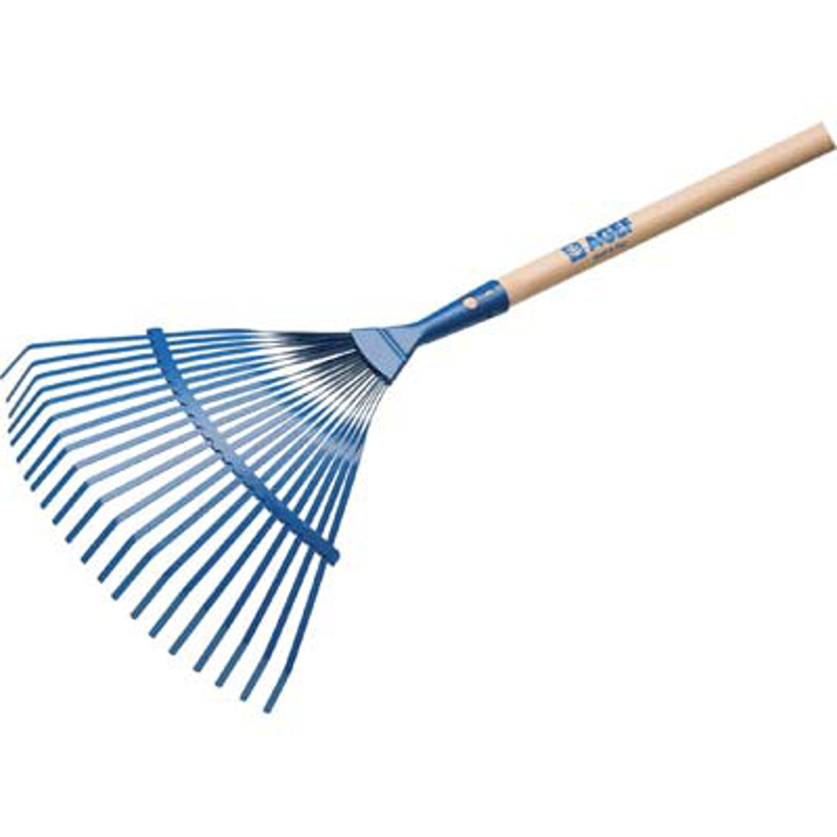 SCOPA GIARDINO A VENTAGLIO + MANICO 850 AGEF ACCIAIO VERN/FAGGIO CM 38 H.CM 130