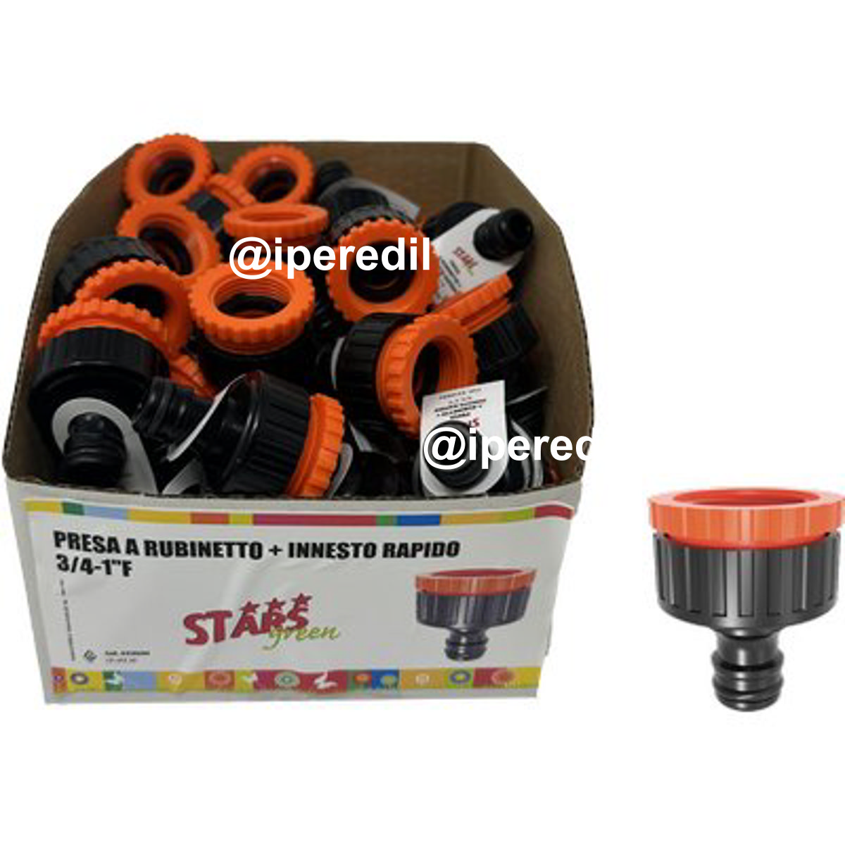 PRESA A RUBINETTO + INNESTO RAPIDO STARS 3/4-1"F EXPO BOX