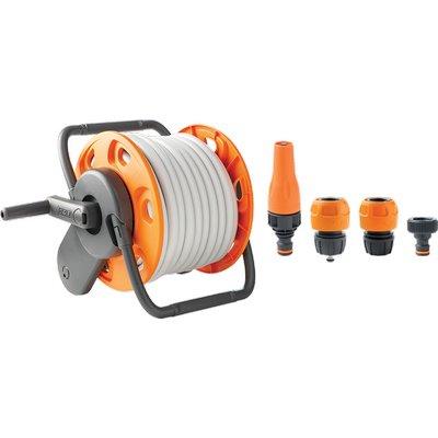 AVVOLGITUBO IRRIGAZIONE KIT MINI CONCEPT PLUS GF ACCIAIO/PLASTICA +TUBO 1/2 MT 15+RACCORDI+LANCIA