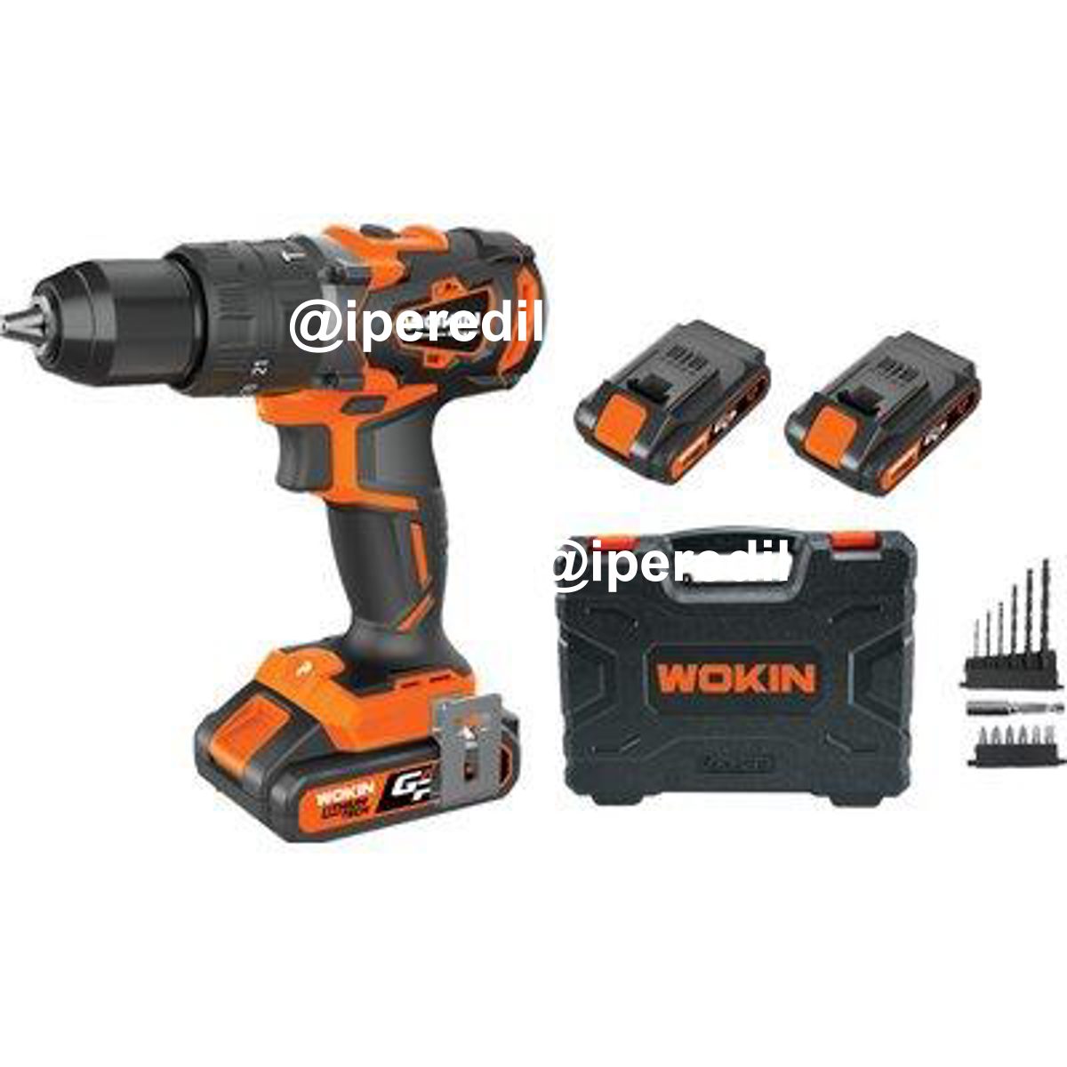 TRAPANO A PERCUSSIONE BATT GP20V 620160 WOKIN VOLT 20X2 AH 2,0 + ACCESSORI + VALIGIA - 07006324