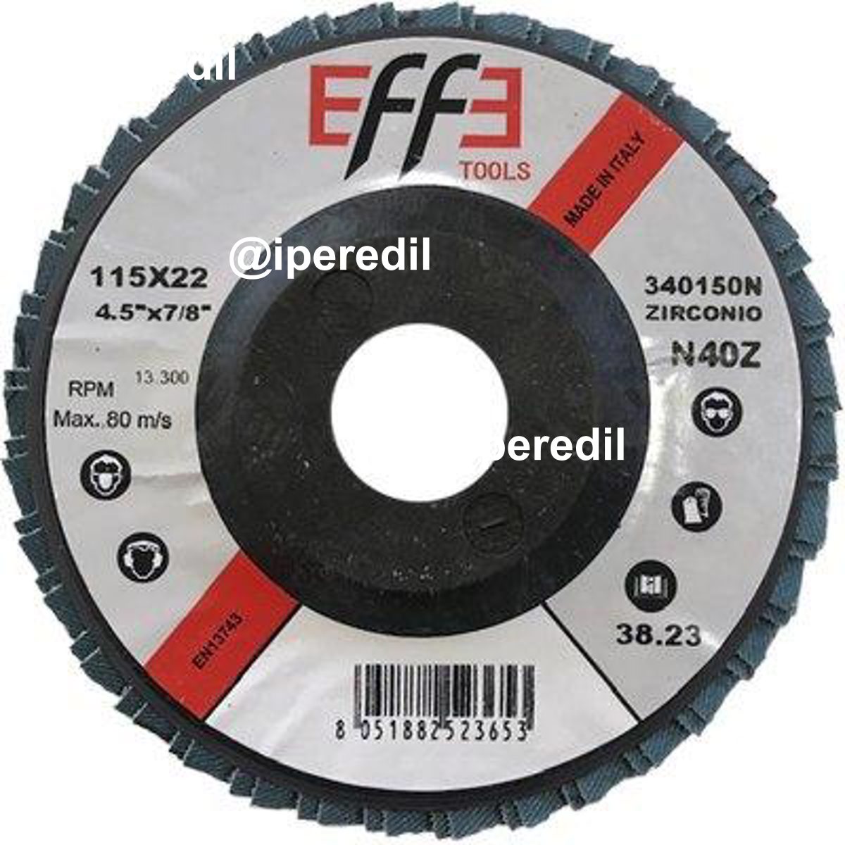 DISCO LAMELLE RADIALI ZIRCONIO EFFE MM 115X22,2 GRANA 100 - 07130804