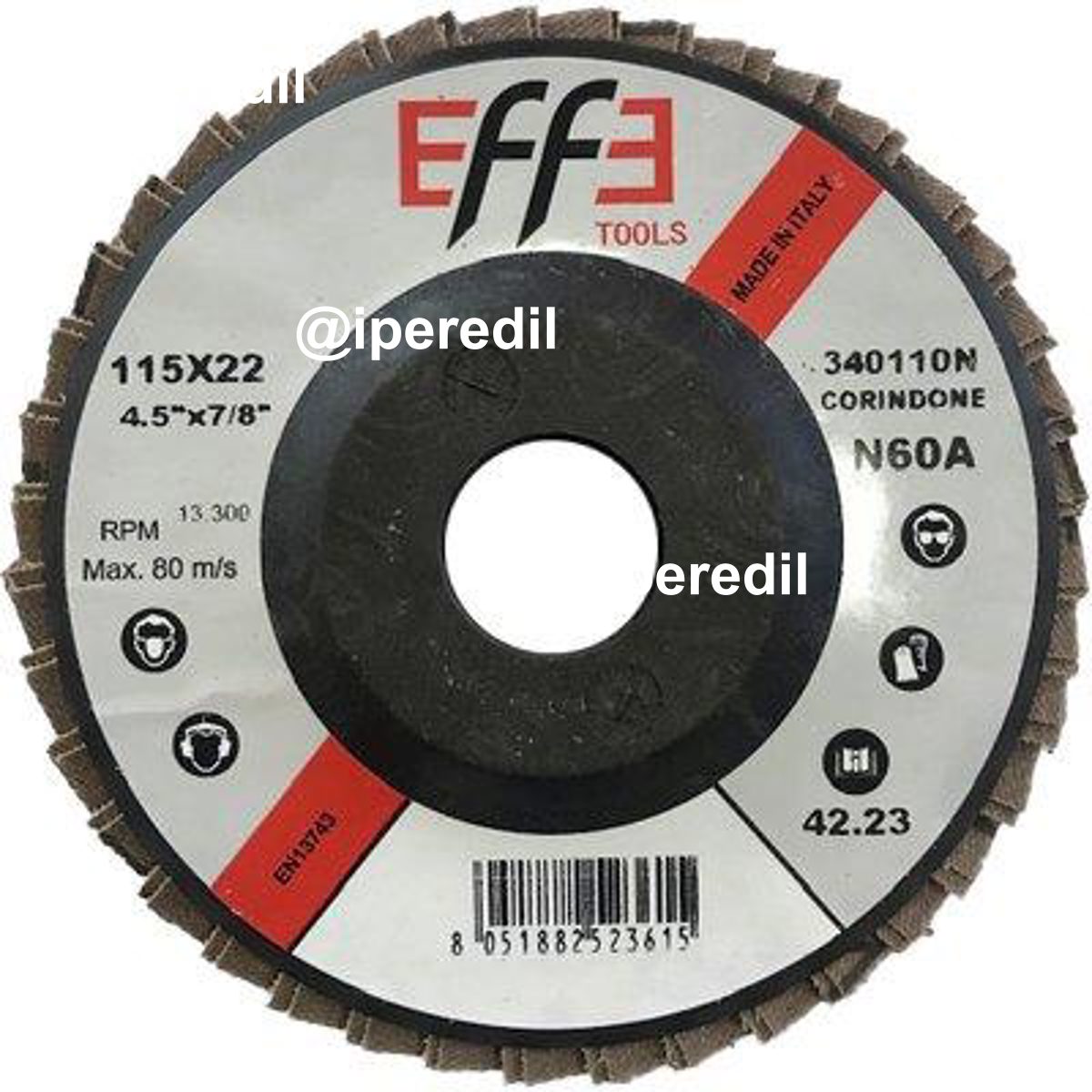 DISCO LAMELLE RADIALI CORINDONE EFFE MM 115X22,2 GRANA 100 - 07130810