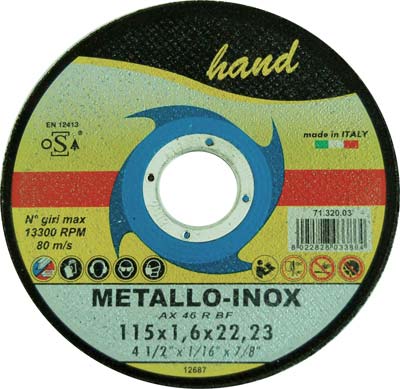 DISCO ABRASIVO TAGLIO FERRO HAND MM 115X22,2 H.MM 1,6 - 07132003