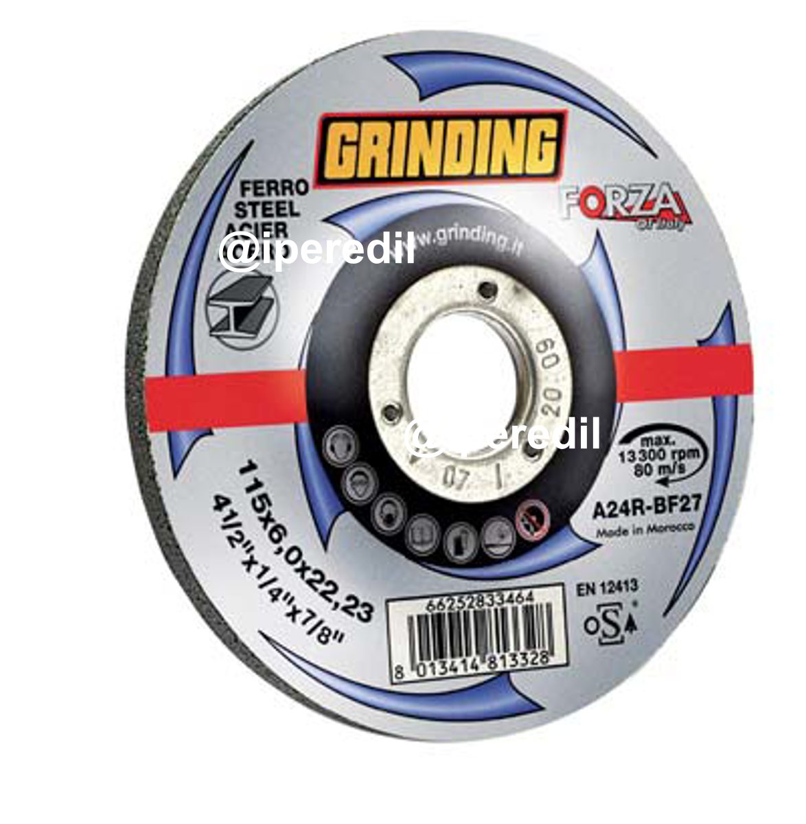 DISCO ABRASIVO SBAVO FERRO FORZA GRINDING MM 115X22,2 H.MM 6,0 - 07132519