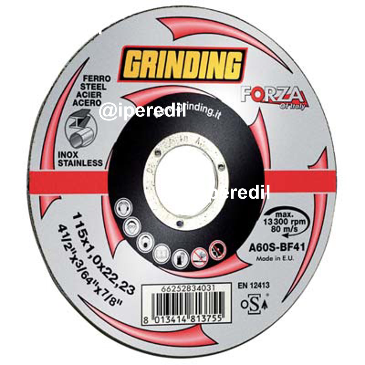 DISCO ABRASIVO TAGLIO FERRO FORZA GRINDING MM 230X22,2 H.MM 1,9 - 07132520