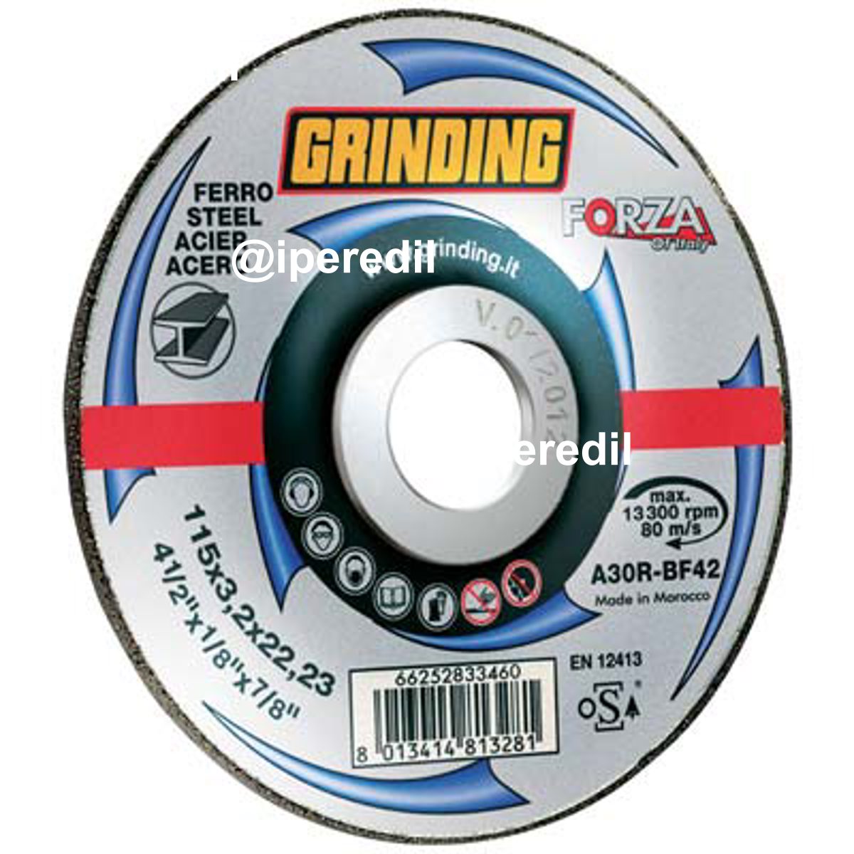 DISCO ABRASIVO TAGLIO FERRO FORZA GRINDING MM 230X22,2 H.MM 3,2 - 07132521