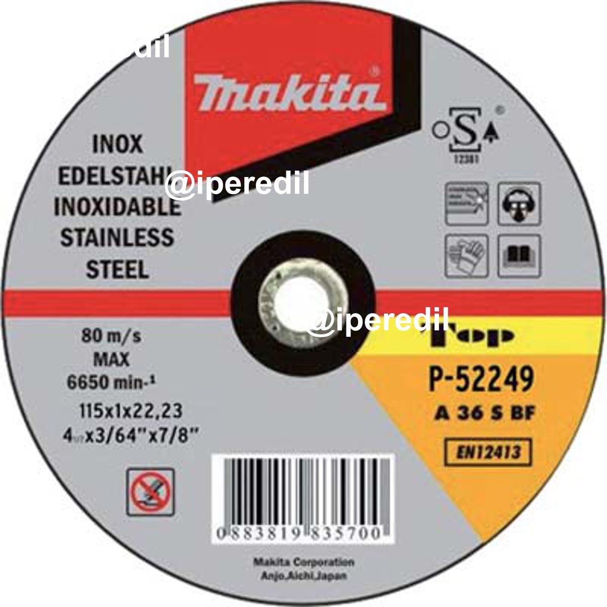 DISCO ABRASIVO TAGLIO FERRO MAKITA MM 115X22,2 H.MM 1,0 - 07132601